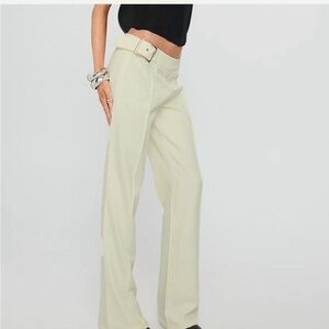 Princess Polly Light Cream Straight Leg Trousers